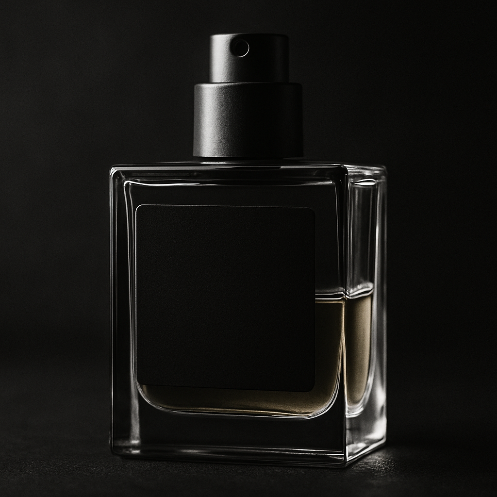Extreme close-up on the label and meniscus; shallow depth of field highlights liquid texture.